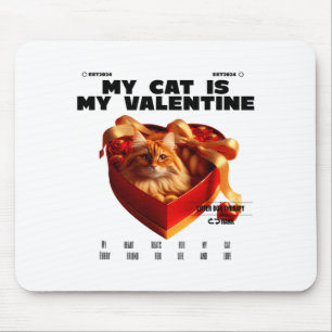 A Cat In The Box Therapy Happy Valentine Day Funny Mouse Pad