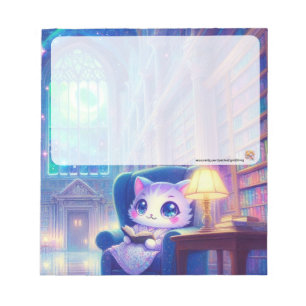 A Cat in the Library Notepad