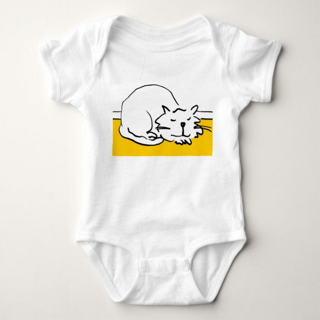 A Cat is Asleep. Sleeping Cat. Baby Bodysuit (Front)