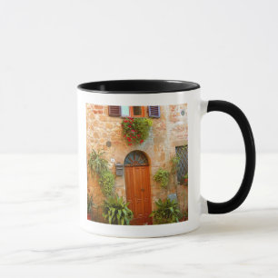 A cat seeks entrance to home in Pienza, Italy. Mug