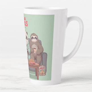  A Cat, Sloth, and Panda's Ultimate Netflix Night Latte Mug