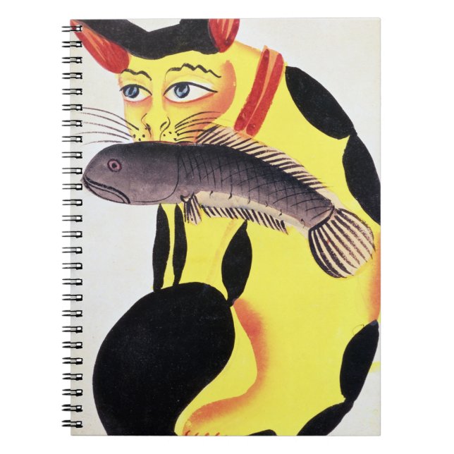 A cat with a fish in its mouth, from the Rudyard K Notebook (Front)