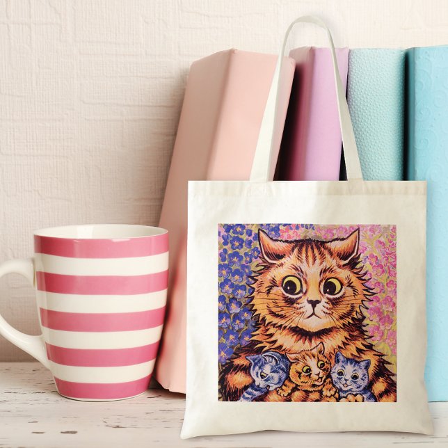 A Cat with her Kittens Louis Wain Tote Bag (Creator Uploaded)