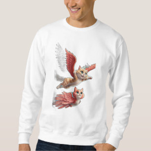 A cat with wings flying like a bird. sweatshirt