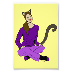 a catgirl photo print