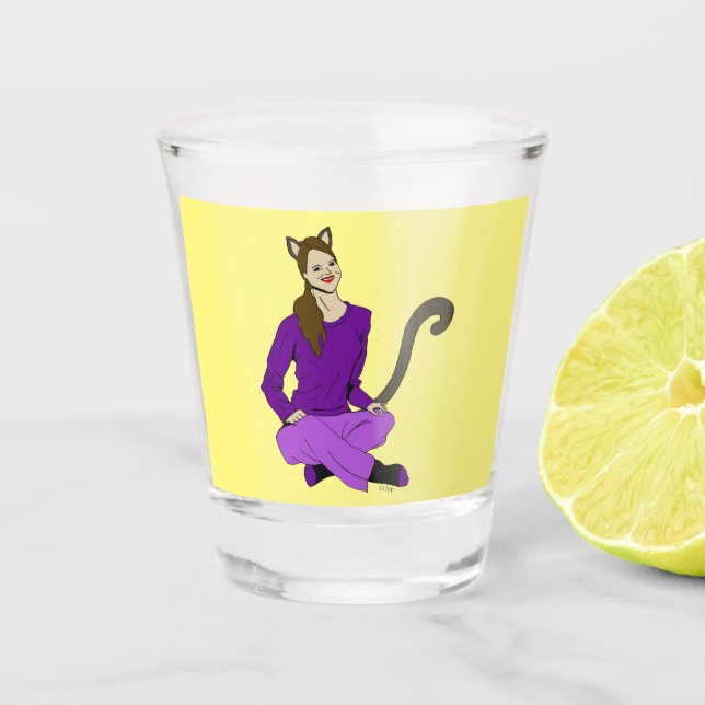a catgirl shot glass (Front)