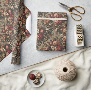 A Cautionary Flourish - Gothic Victorian Wrapping Paper
