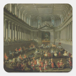 A Cavalcade in the Winter Riding School Square Sticker