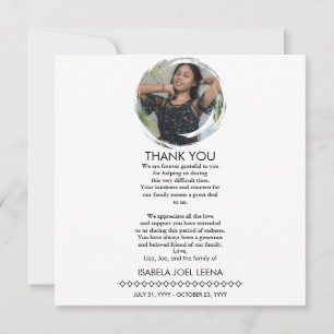 A Celebration Of Life Large Photo & Quote or Psalm Thank You Card