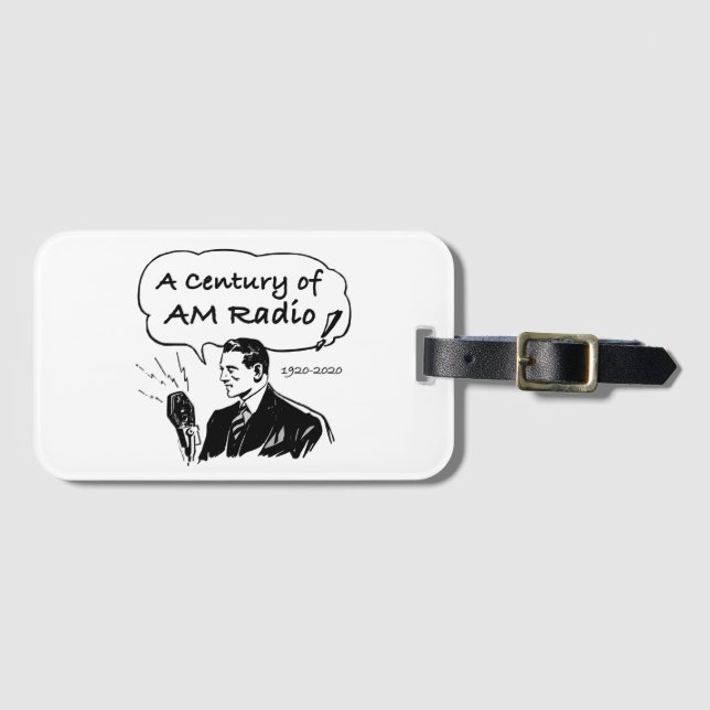 A Century of AM Radio Broadcasting Luggage Tag (Front Horizontal)