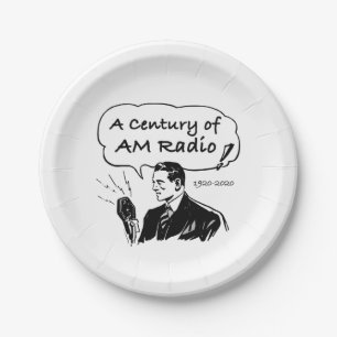 A Century of AM Radio Broadcasting Paper Plate