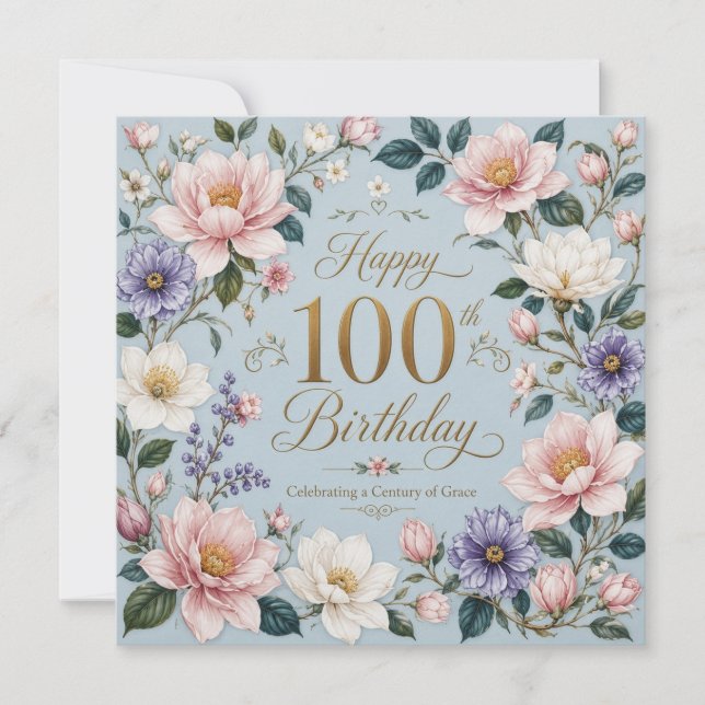A Century of Blooming Grace Card (Front)