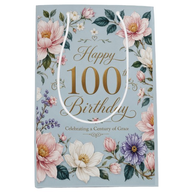 A Century of Blooming Grace Medium Gift Bag (Front)