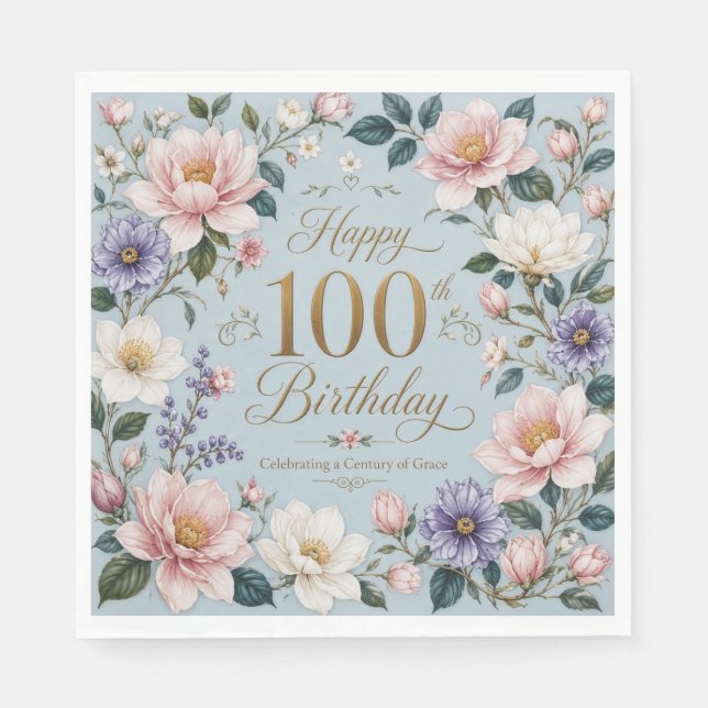 A Century of Blooming Grace Napkin (Front)