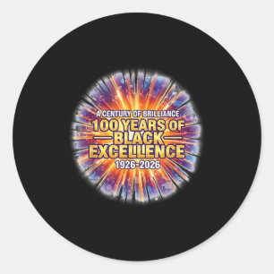 A century of brilliance 100 years of black classic round sticker