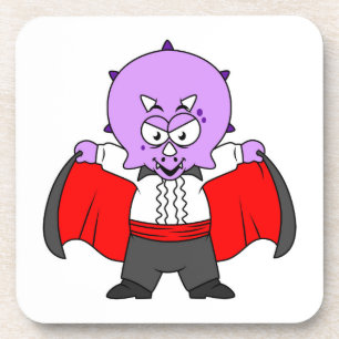 A Ceratops Dinosaur Dressed Up As Count Dracula. Coaster