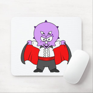 A Ceratops Dinosaur Dressed Up As Count Dracula. Mouse Pad