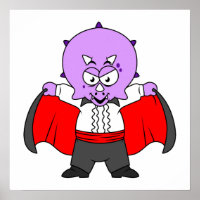 A Ceratops Dinosaur Dressed Up As Count Dracula.