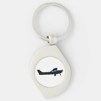 A Cessna in silhouette Key Ring
