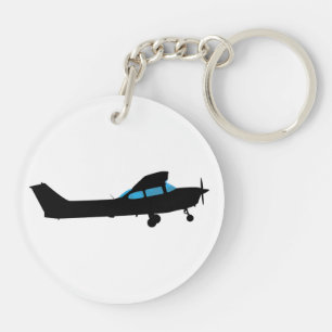 A Cessna in silhouette Key Ring
