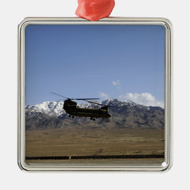A CH-47 Chinook takes off Metal Tree Decoration (Front)