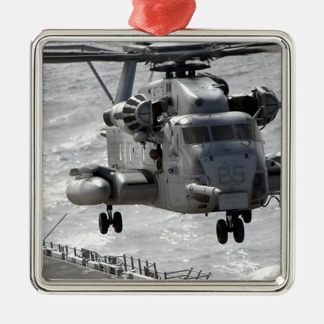 A CH-53E Super Stallion helicopter Metal Tree Decoration (Front)