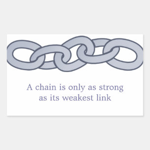 A Chain Is Only as Strong as Its Weakest Link Rectangular Sticker