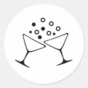 A Champagne Toast Classic Round Sticker