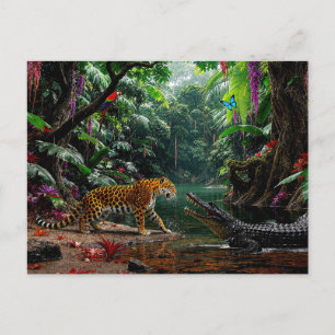 “A Chance Encounter” – Colourful Wildlife Portrait Postcard