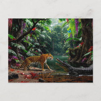 “A Chance Encounter” – Colourful Wildlife Portrait Postcard