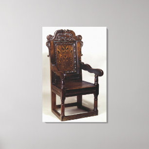 A Charles I armchair, mid 1600s Canvas Print