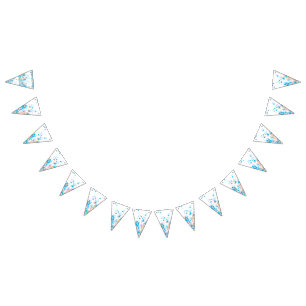 A charming arrangement of blue and pink flowers se bunting 