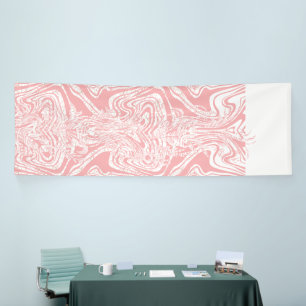 A charming pattern of pink and white swirls, prese banner