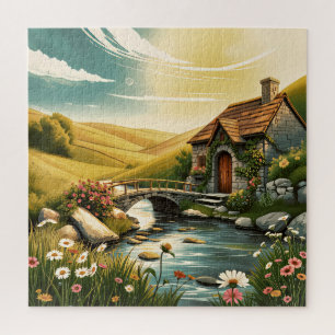 A charming stone cottage jigsaw puzzle