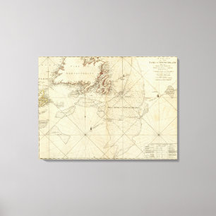A Chart Of The Banks Of Newfoundland Canvas Print