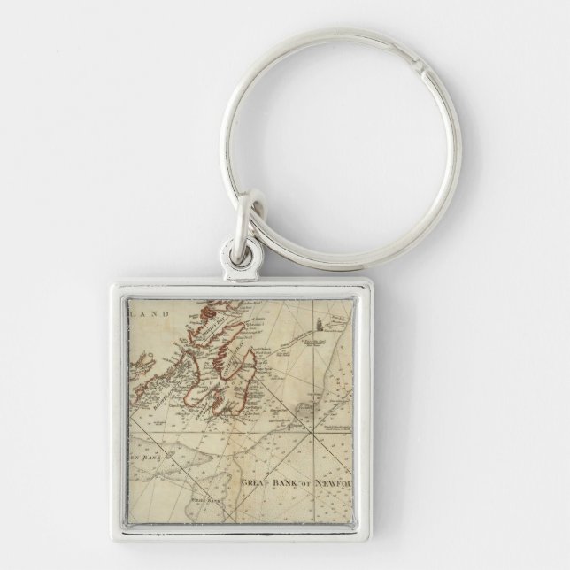 A Chart Of The Banks Of Newfoundland Key Ring (Front)