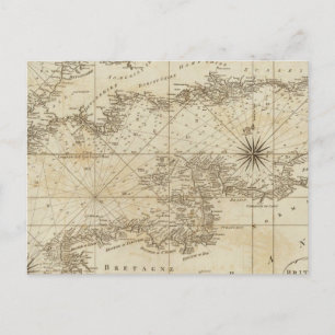 A chart of the British Channel Postcard