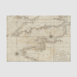 A chart of the British Channel Tissue Paper