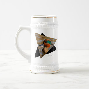 A Chatty Green-Winged Teal Duck at the Pond Beer Stein