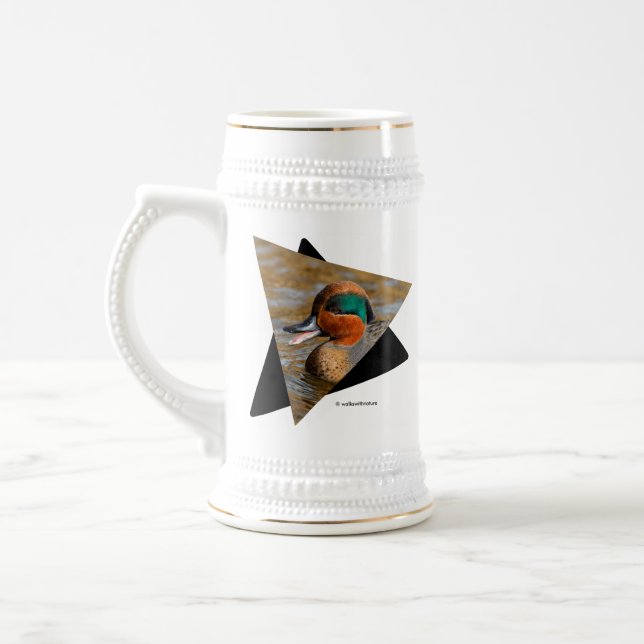 A Chatty Green-Winged Teal Duck at the Pond Beer Stein (Left)
