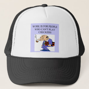 a checkers player trucker hat