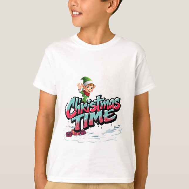 A cheerful cartoon elf  T-Shirt (Front)
