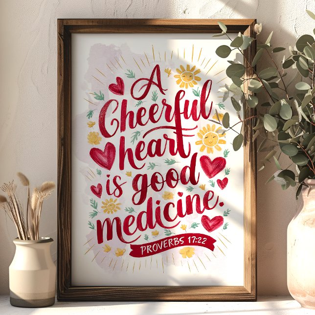 A Cheerful Heart Proverbs 17:22 Christian Wall Art (Creator Uploaded)