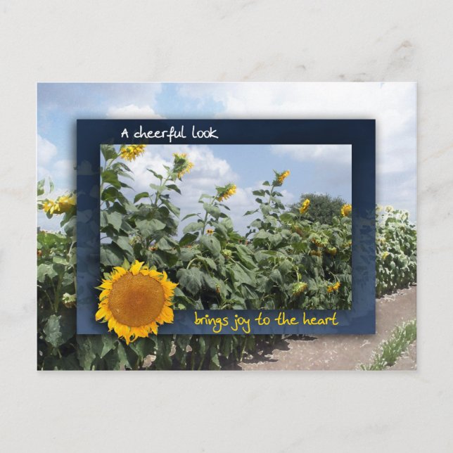A Cheerful Look Brings Joy Postcard (Front)