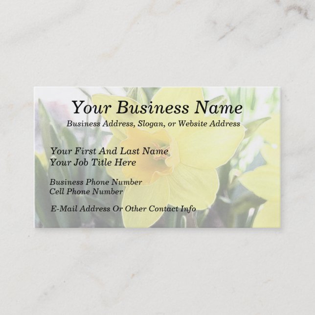A Cheerful Yellow Daffodil Business Card (Front)