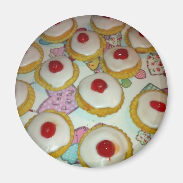 A Cherry Bakewell Tart Magnet (Front)