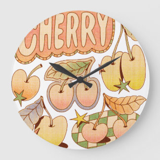 A Cherry / Cherry Illustrations Large Clock