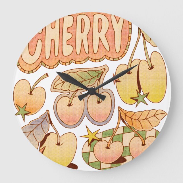 A Cherry / Cherry Illustrations Large Clock (Front)