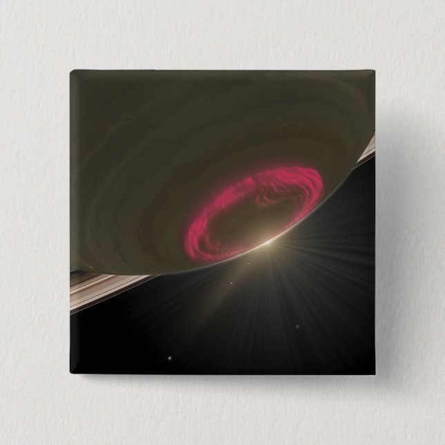 A cherry-red aurora 15 cm square badge (Front)