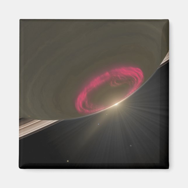 A cherry-red aurora magnet (Front)